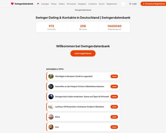 Swinger Datenbank